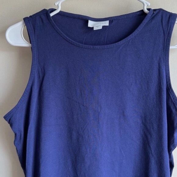 J Jill Blue Cotton Tank Top w/ Side Ties Size Small - Picture 2 of 13